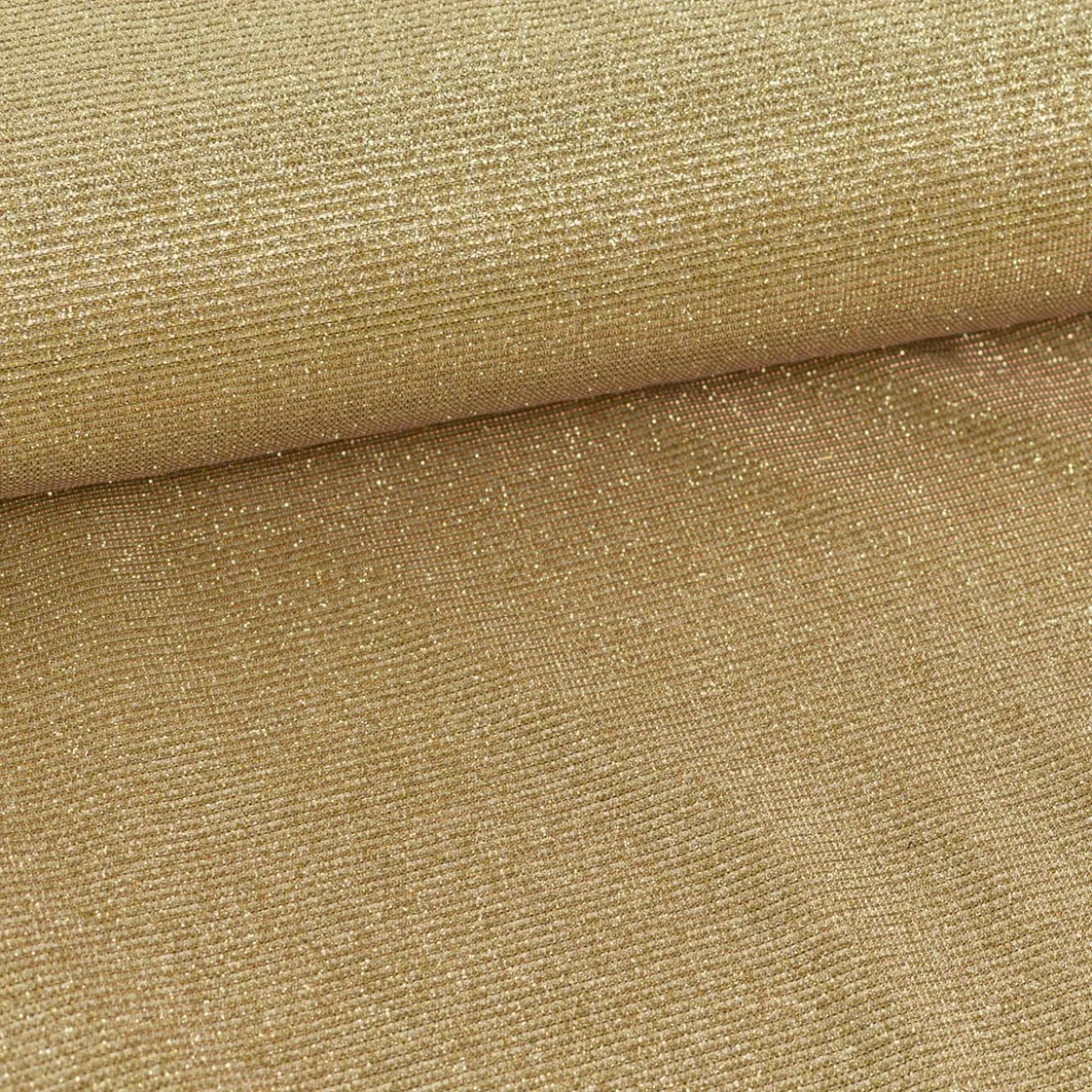 Jersey Lurex Glamour uni goldfarbig 1,40m Breite