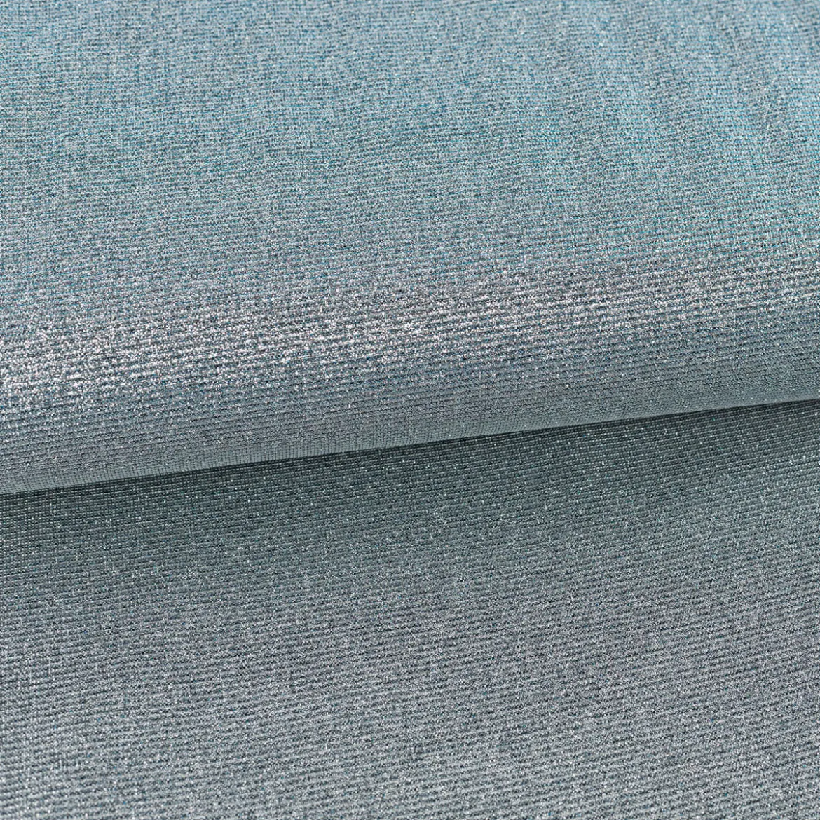 Jersey Lurex Glamour uni silberfarbig blau 1,40m Breite
