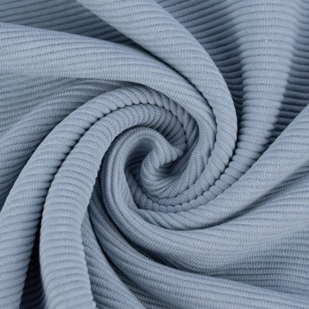 Jersey Ottoman Rippjersey einfarbig rauchblau 1,40m Breite