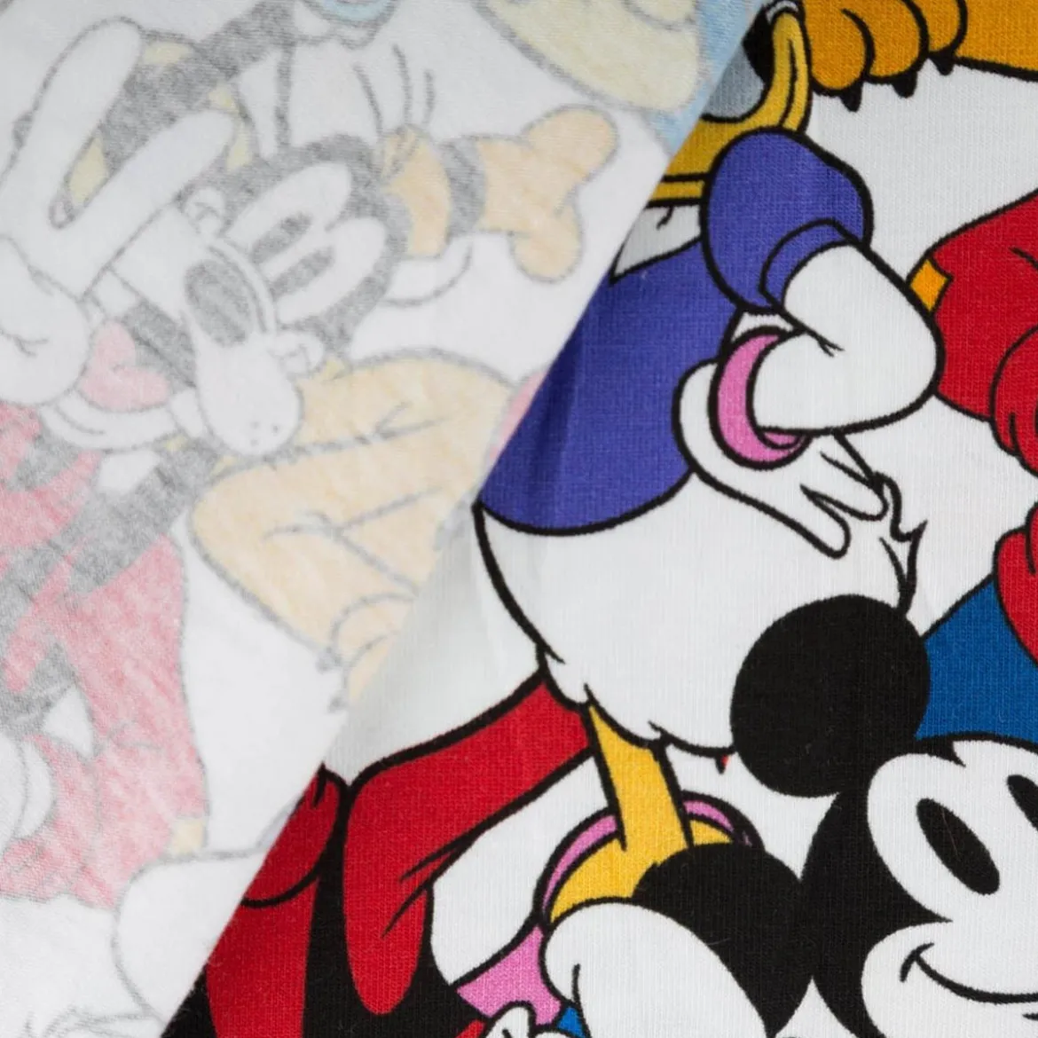 Jersey Stoff Baumwolle Mickey Mouse & Friends Digitaldruck weiß bunt 1,50m Breite