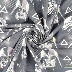 Jersey Stoff Baumwolle Star Wars Digitaldruck Helme grau 1,50m Breite