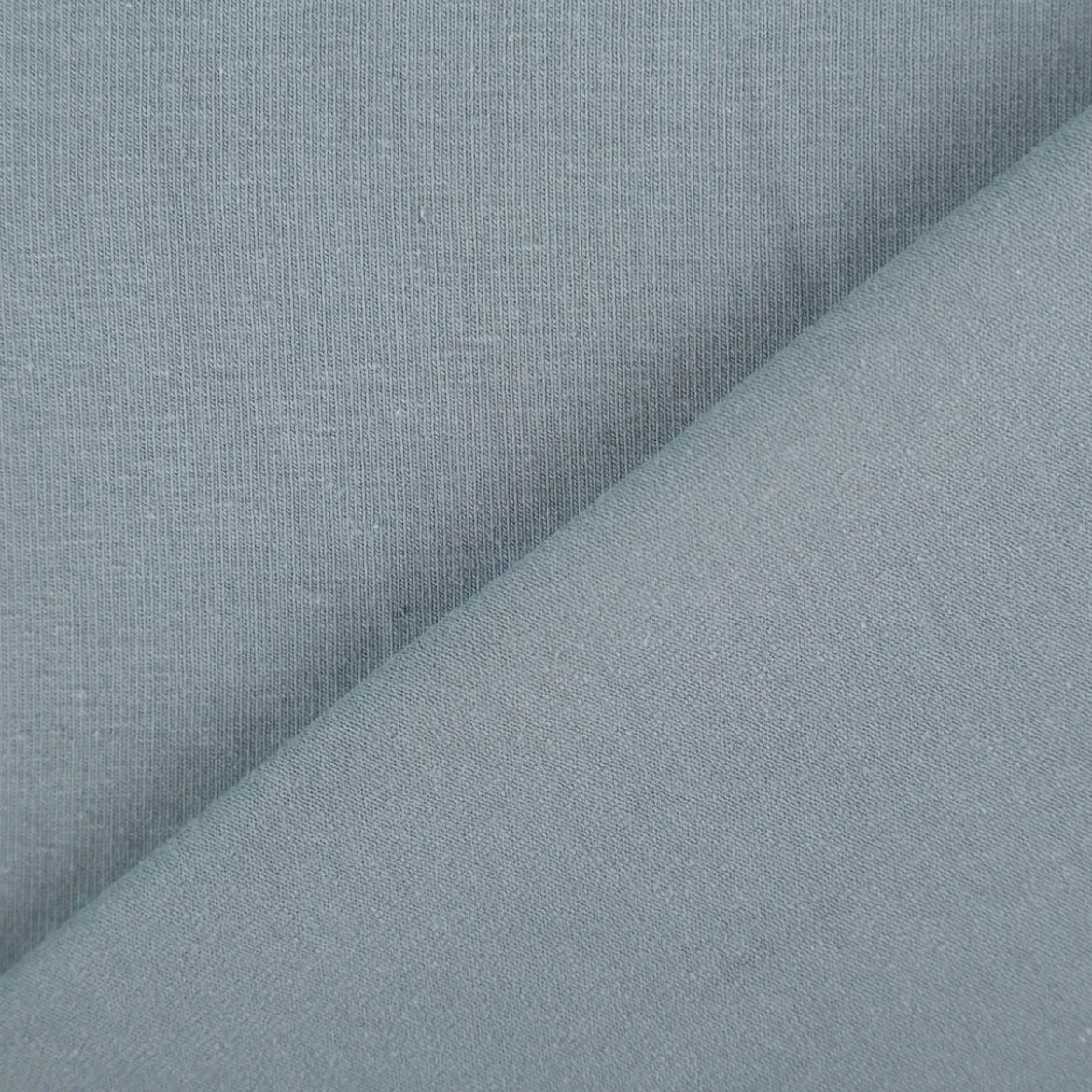Jersey Stoff Baumwolljersey uni stahlblau 1,50m Breite