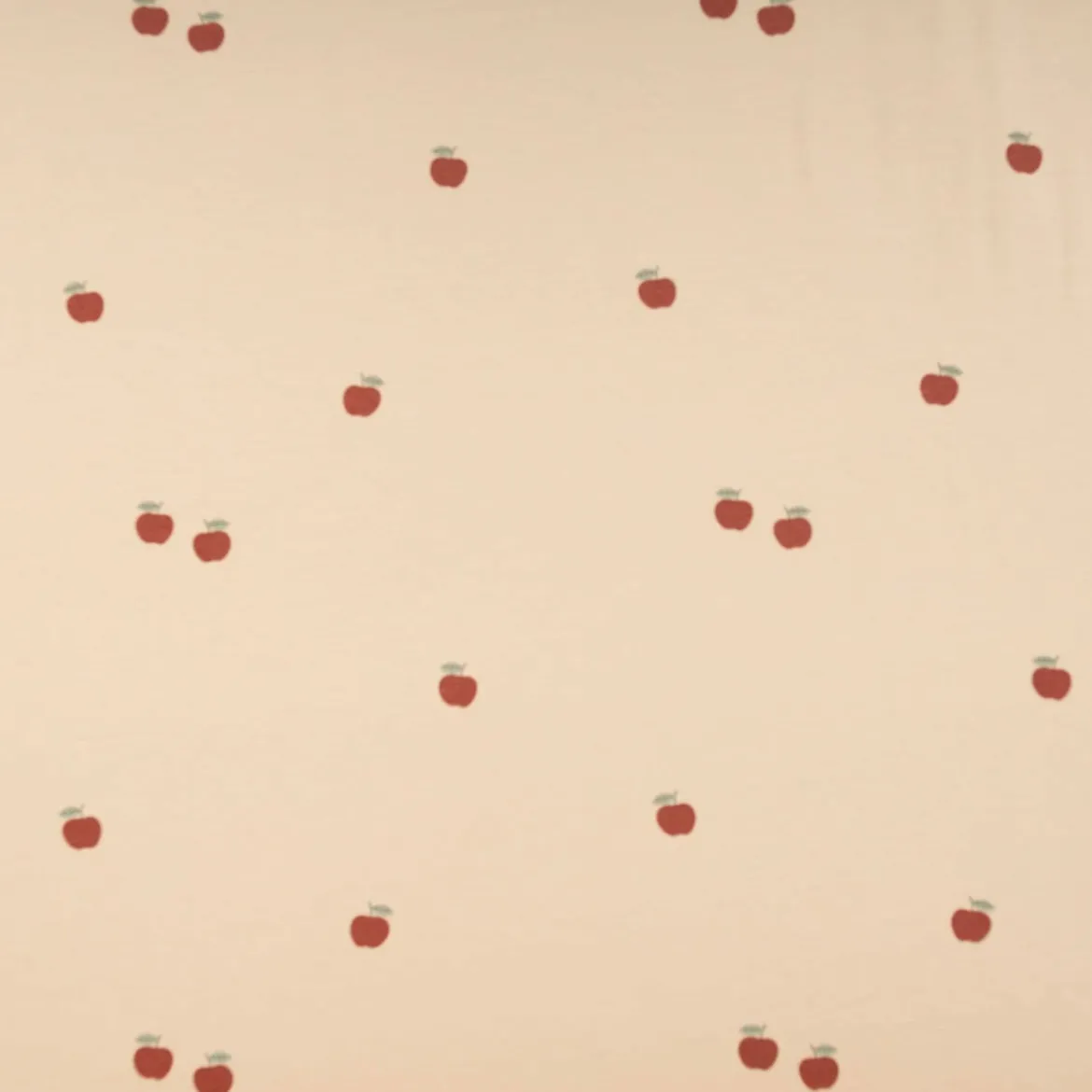 Jersey Stoff Baumwolljersey Äpfel beige rot 1,50m Breite