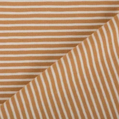 Jersey Stoff Baumwolljersey Rayure Streifen camel ecru 1,45m Breite