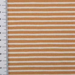 Jersey Stoff Baumwolljersey Rayure Streifen camel ecru 1,45m Breite