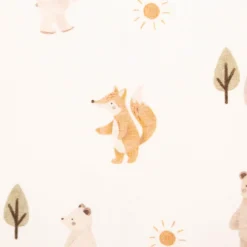 Jersey Stoff Baumwolljersey Digitaldruck Forest Animals weiß 1,4m Breite