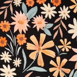 Jersey Stoff Baumwolljersey Digitaldruck Flowers schwarz bunt 1,4m Breite