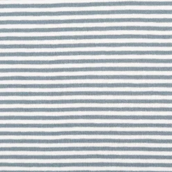 Jersey Stoff Baumwolljersey Yarn Dyed Streifen fein weiß stahlblau 1,50m Breite