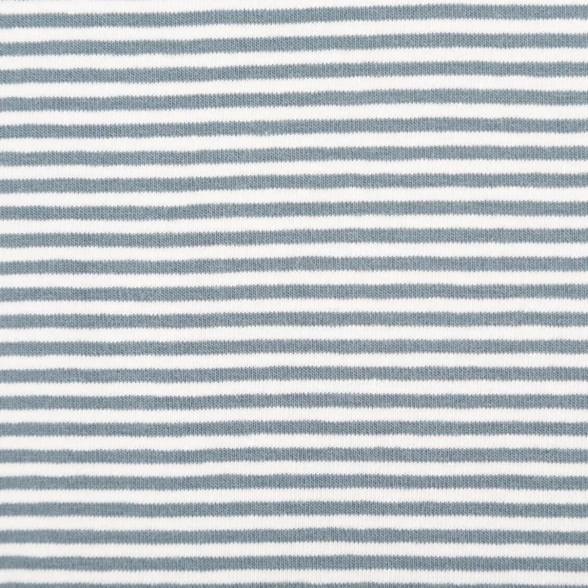 Jersey Stoff Baumwolljersey Yarn Dyed Streifen fein weiß stahlblau 1,50m Breite