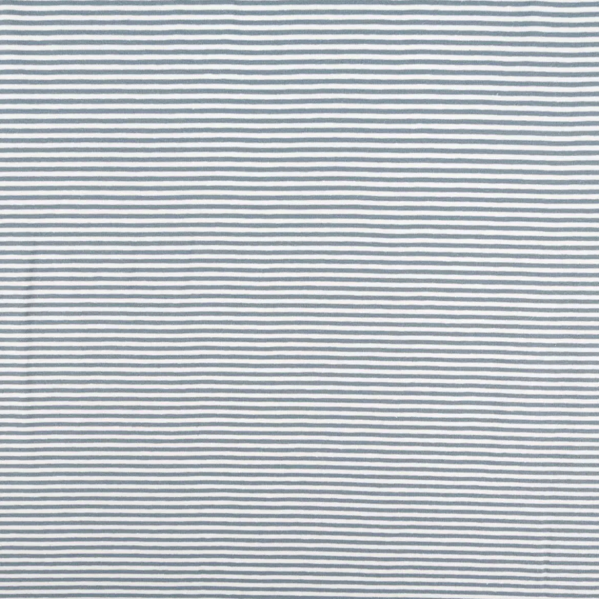 Jersey Stoff Baumwolljersey Yarn Dyed Streifen fein weiß stahlblau 1,50m Breite