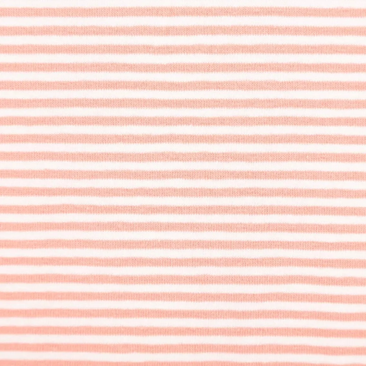 Jersey Stoff Baumwolljersey Yarn Dyed Streifen fein weiß coral 1,50m Breite