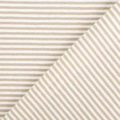 Jersey Stoff Baumwolljersey Yarn Dyed Streifen fein weiß olivgrün 1,50m Breite