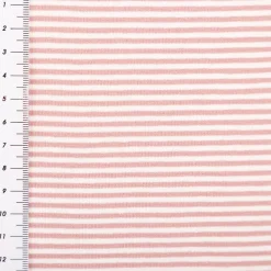 Jersey Stoff Baumwolljersey Yarn Dyed Streifen fein weiß hell-mauve 1,50m Breite