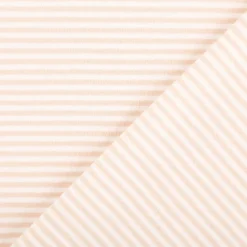 Jersey Stoff Baumwolljersey Yarn Dyed Streifen fein weiß beige 1,50m Breite
