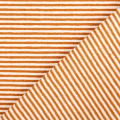 Jersey Stoff Baumwolljersey Yarn Dyed Streifen fein weiß karamell 1,50m Breite