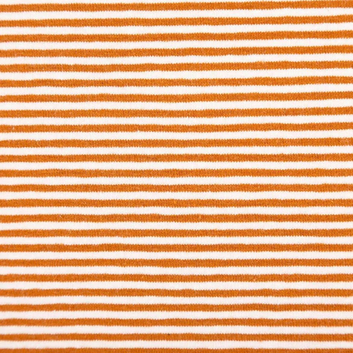 Jersey Stoff Baumwolljersey Yarn Dyed Streifen fein weiß karamell 1,50m Breite