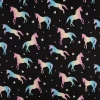 Jersey Stoff Baumwolljersey Digitaldruck Einhorn schwarz bunt 1,4m Breite