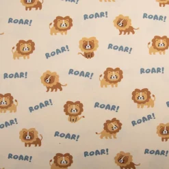 Jersey Stoff Baumwolljersey Löwen ROAR! ecru 1,48 m Breite