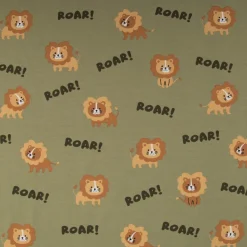 Jersey Stoff Baumwolljersey Löwen ROAR! grün 1,48 m Breite