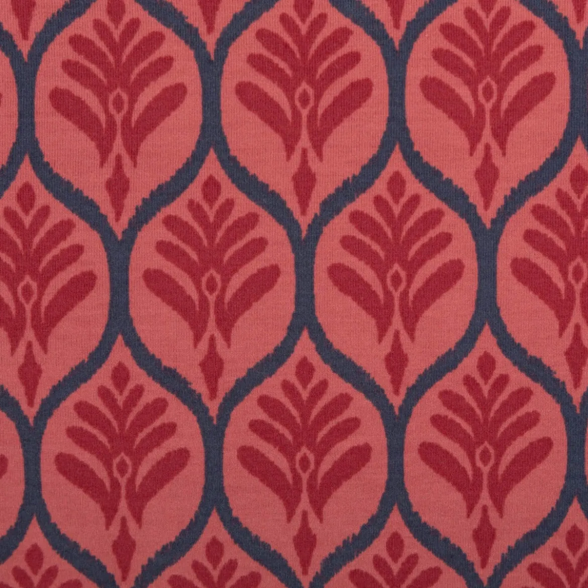 Jersey Stoff Baumwolljersey Ornamente rot 1,48 m Breite