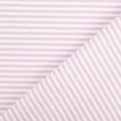 Jersey Stoff Baumwolljersey Yarn Dyed Streifen fein weiß lila 1,50m Breite