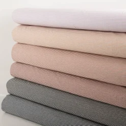 Jersey Stoff Baumwolljersey Yarn Dyed Streifen fein weiß lila 1,50m Breite