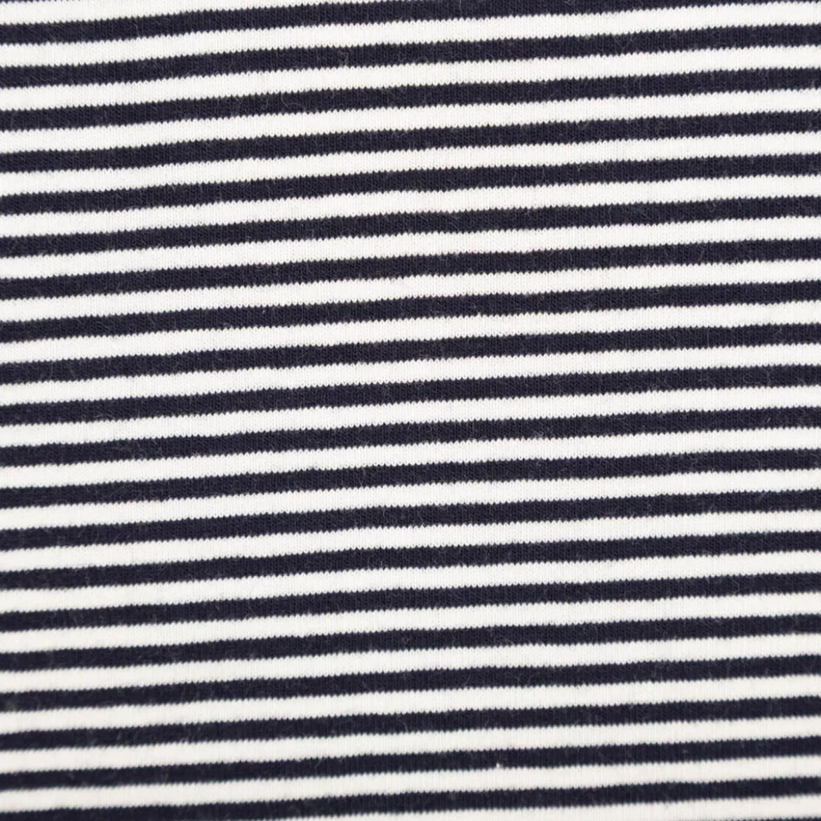 Jersey Stoff Baumwolljersey Yarn Dyed Streifen fein weiß marineblau 1,50m Breite