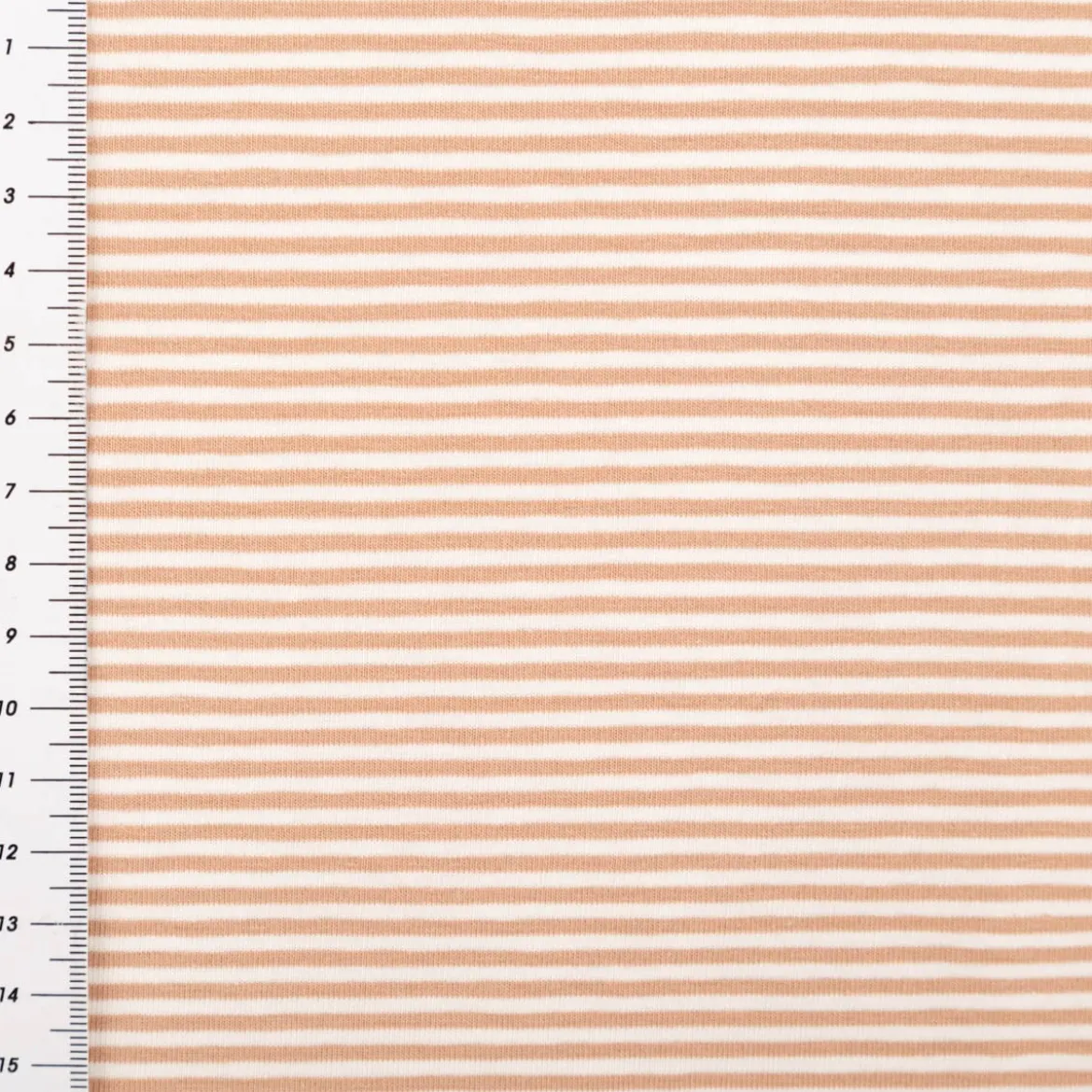 Jersey Stoff Baumwolljersey Yarn Dyed Streifen fein weiß nude 1,50m Breite
