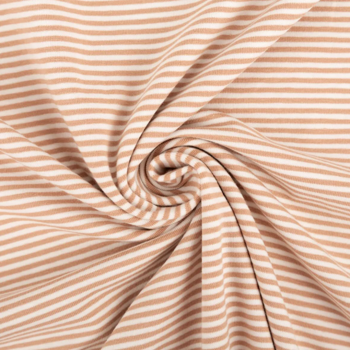 Jersey Stoff Baumwolljersey Yarn Dyed Streifen fein weiß nude 1,50m Breite