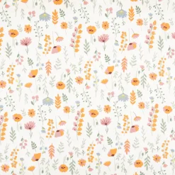 Jersey Stoff Baumwolljersey Flower Field Blumen weiß bunt 1,45m Breite