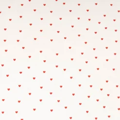 Jersey Stoff Baumwolljersey Herzchen weiß rot 1,45m Breite