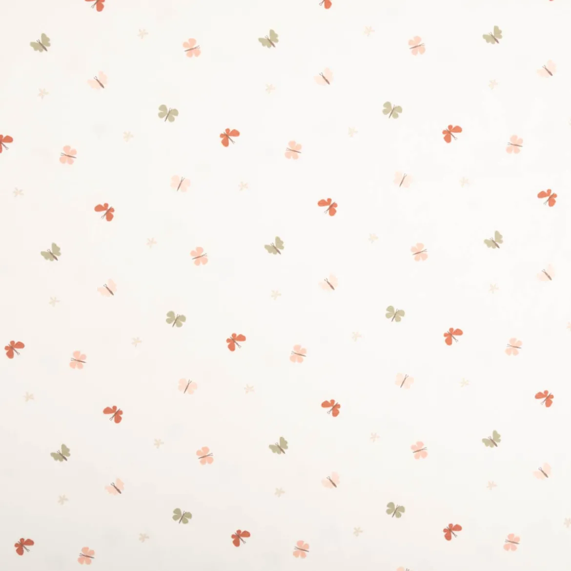 Jersey Stoff Baumwolljersey Schmetterlinge wollweiß rosa rot beige 1,50m Breite