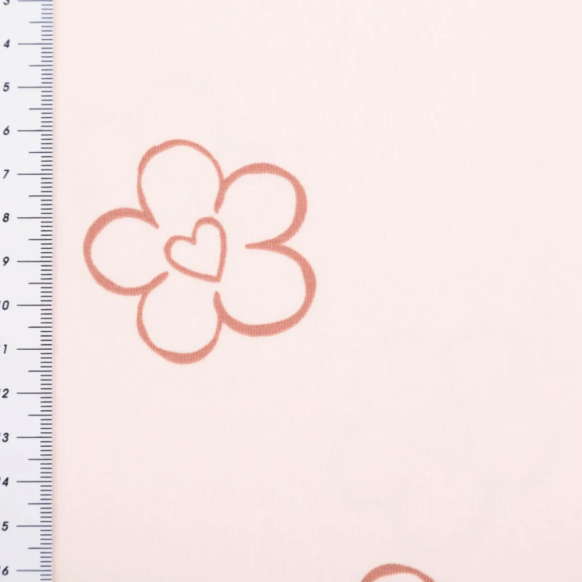 Jersey Stoff Baumwolljersey Blumen Herz rosa 1,50m Breite