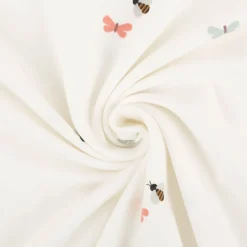Jersey Stoff Baumwolljersey Schmetterlinge Marienkäfer Bienen wollweiß 1,50m Breite