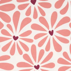 Jersey Stoff Baumwolljersey Blütenblätter Herz rosa 1,50m Breite
