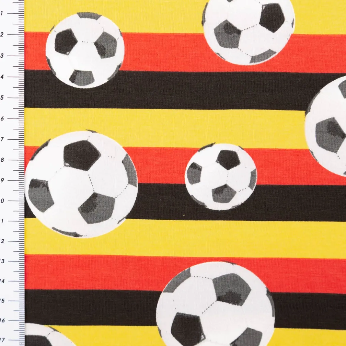 Jersey Stoff Baumwolljersey Fußball Streifen Deutschlandfarben 1,45m Breite