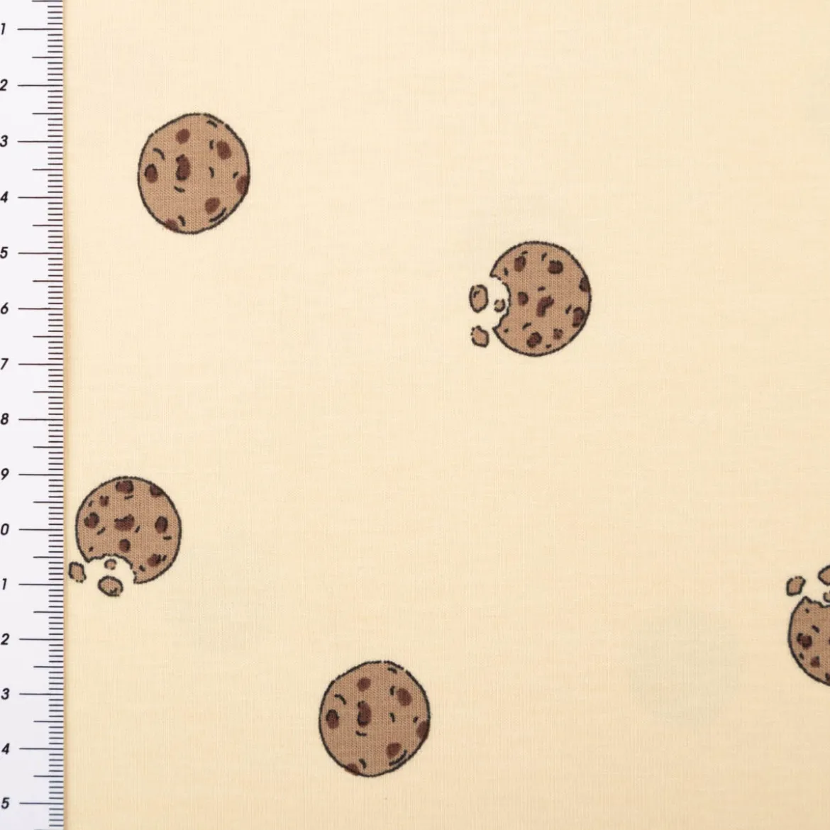 Jersey Stoff Baumwolljersey Cookies beige braun 1,50m Breite