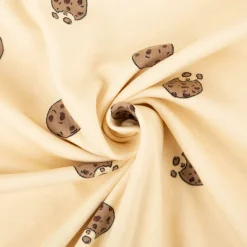 Jersey Stoff Baumwolljersey Cookies beige braun 1,50m Breite