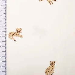 Jersey Stoff Baumwolljersey Leopard wollweiß beige 1,50m Breite