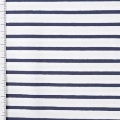 Jersey Stoff Baumwolljersey Rayure Streifen weiß marineblau 1,45m Breite