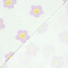 Jersey Stoff Baumwolljersey Blüten Smile wollweiß lila 1,50m Breite