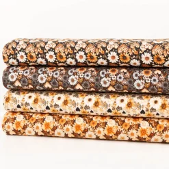 Jersey Stoff Baumwolljersey Digitaldruck Daisy Leo Herzen Blumen petrol orange weiß 1,5m Breite