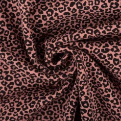Jersey Stoff Baumwolljersey Mini Leo Leomuster altrosa schwarz 1,5m Breite