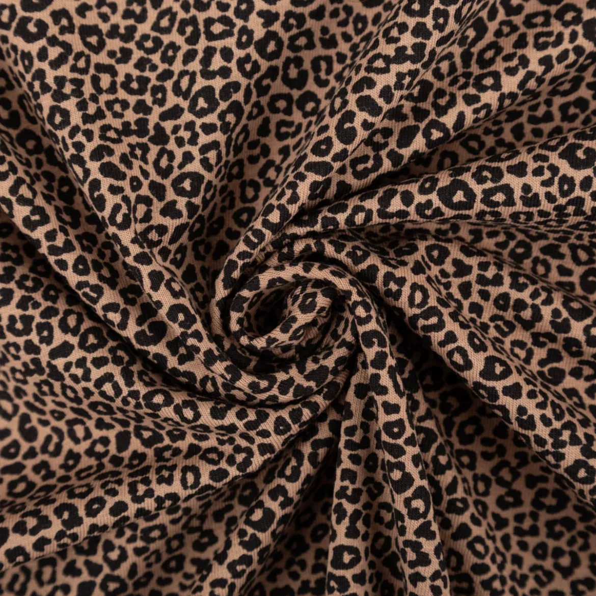 Jersey Stoff Baumwolljersey Mini Leo Leomuster taupe schwarz 1,5m Breite