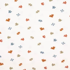 Jersey Stoff Baumwolljersey Puzzle wollweiß bunt 1,50m Breite