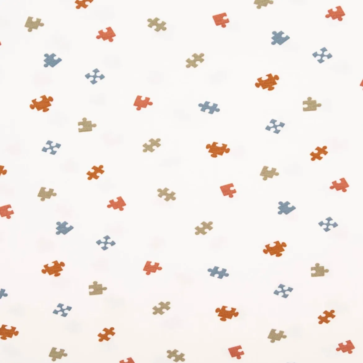 Jersey Stoff Baumwolljersey Puzzle wollweiß bunt 1,50m Breite