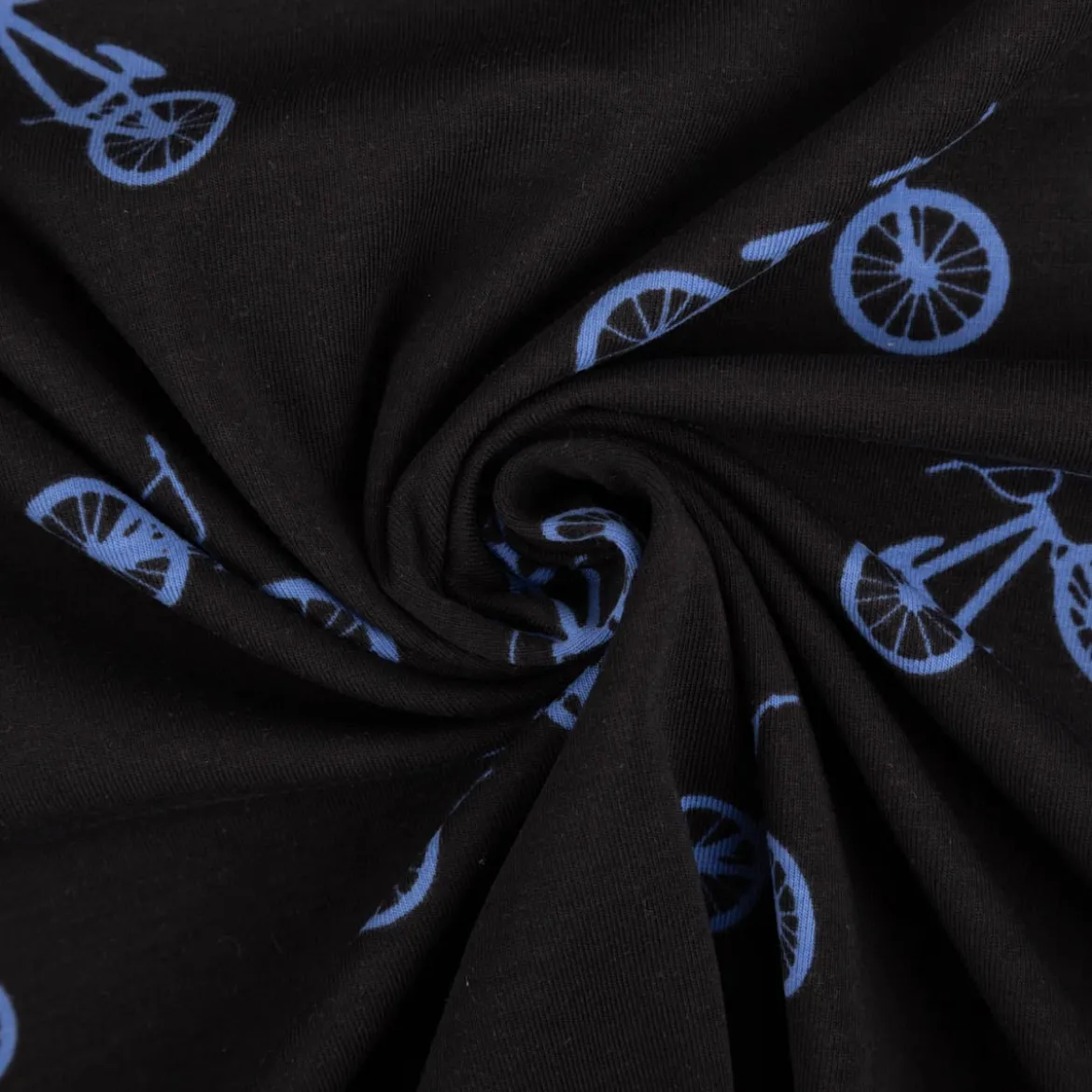 Jersey Stoff Baumwolljersey BMX Fahrrad schwarz blau 1,48 m Breite