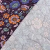 Jersey Stoff FLOWERS Blumen Blätter violett bunt 1,5m Breite