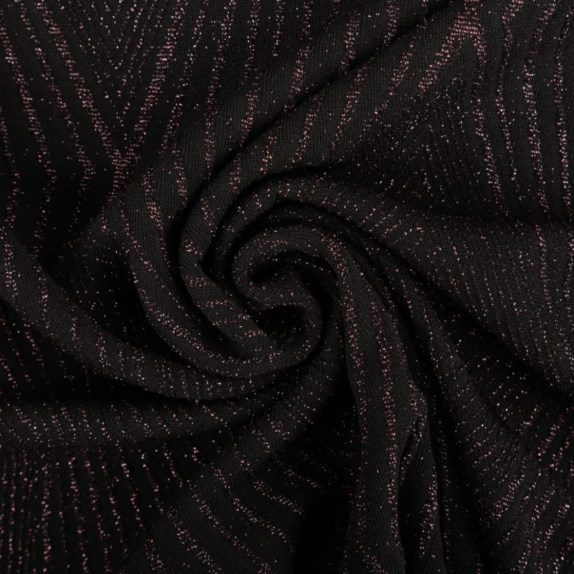 Jersey Stoff Metallic geometrisch schwarz rosegold 160cm Breite