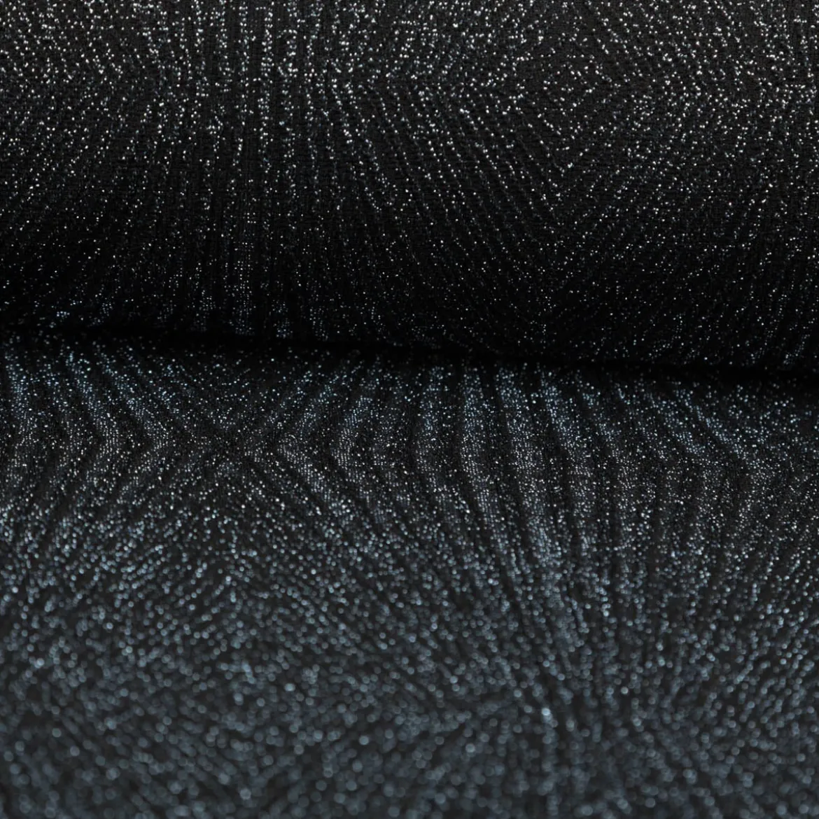 Jersey Stoff Metallic geometrisch schwarz silber 160cm Breite